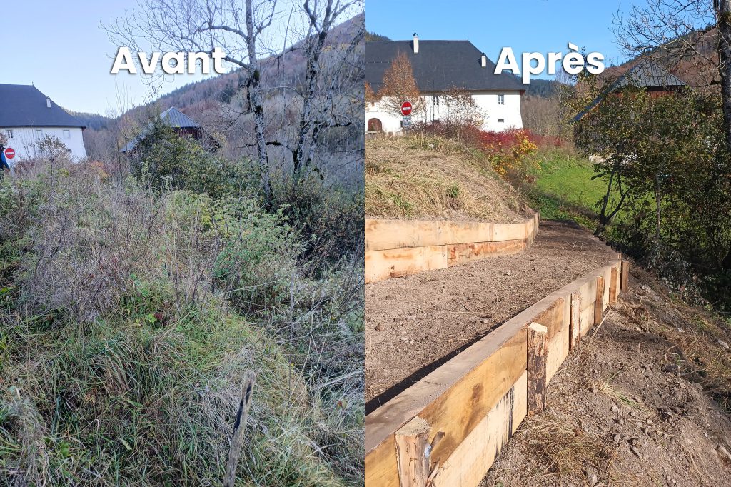 Rampe soutènement Savoie Avant - Après